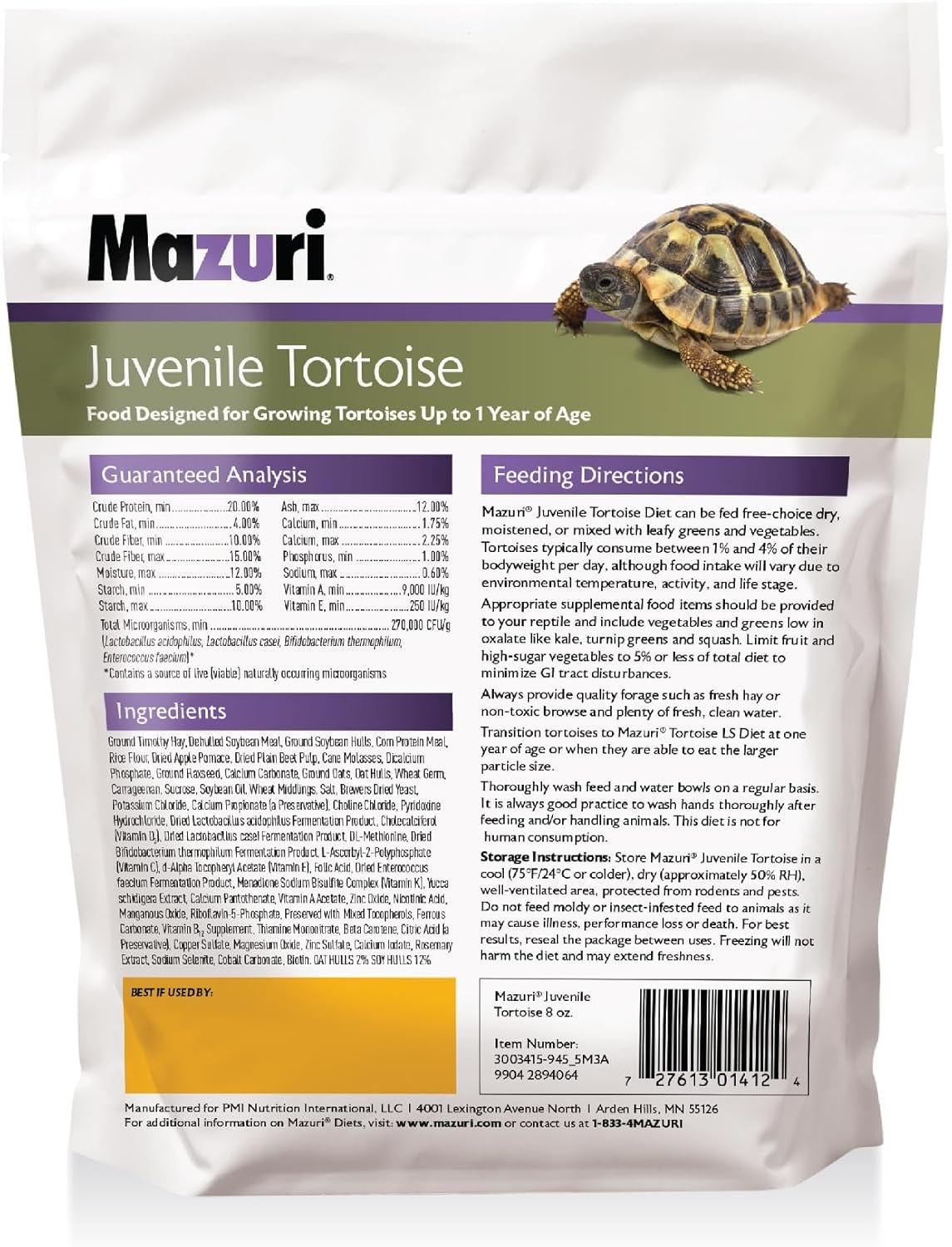 image:imageMazuri  Juvenile Tortoise Food for Baby Tortoises  8 Ounce 8 oz BagMulticolored