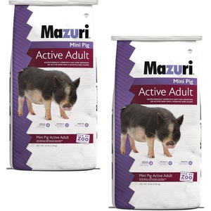 image:imageMazuri  Nutritionally Complete Mini Pig Active Adult Food  25 Pound 25 lb Bag  Pack of 2